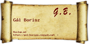 Gál Borisz névjegykártya